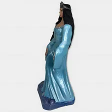 Escultura Imagem Iemanjá Umbanda Azul Claro Resina 20 Cm Foto mini 2