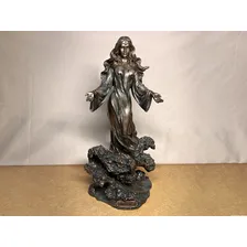 Escultura Orixá Yemanjá Decoração Religiões Matriz Africana Cor Bronze Foto mini 4
