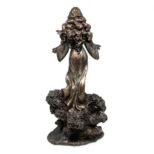 Escultura Orixá Yemanjá Decoração Religiões Matriz Africana Cor Bronze Foto mini 2