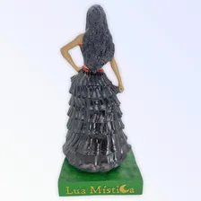 Escultura Pomba Gira Preta 24 Cm Com Crânio No Pé 7 Saias Foto mini  3