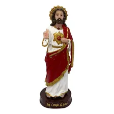 Escultura Sagrado Coração De Jesus 15 Cm Em Resina Foto mini 1