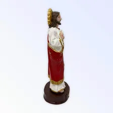 Escultura Sagrado Coração De Jesus 15 Cm Em Resina Foto mini 4