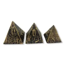 Escultura Trio De Pirâmides EgĂpcias Em Resina 7,5 Cm Foto mini 2