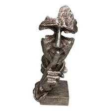 Esculturas Trios Sábios Cego Surdo Mudo 16cm Prateado Resina Foto mini 4