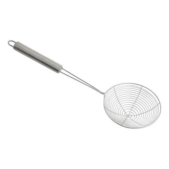Escumadeira Fritura Aço Inox 34cm Batata Pastel Resistente Foto 1