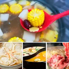 Escumadeira Inteiramente De Silicone Vazada Fritura Cozinha Cor Escumadeira Cinza Foto mini  3