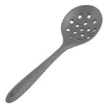 Escumadeira Inteiramente De Silicone Vazada Fritura Cozinha Cor Escumadeira Cinza Foto  mini 1