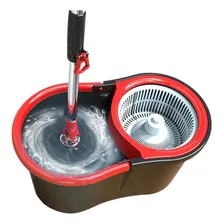 Esfregão Mop Giratório 360 Com Balde Centrifuga Vermelho Foto mini 2