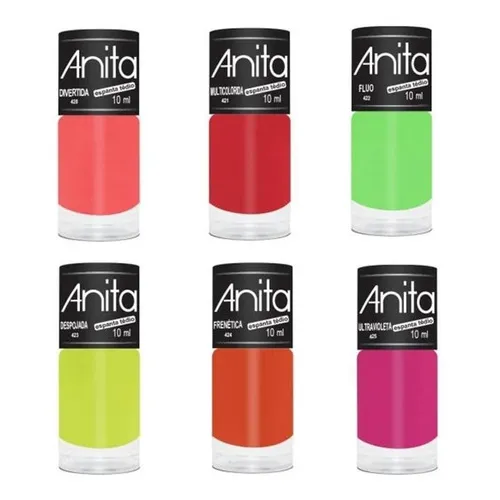 Esmalte Anita Coleção Neon Espanta Tédio 06 Cores Foto 1