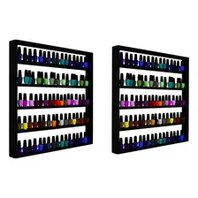 Esmalteiro Repositor Unha Parede Painel Estético Exposição Cor Preto Foto mini  3