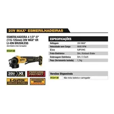 Esmerilhadeira Angular 20V Dewalt DCG413B à Bateria Foto mini 4