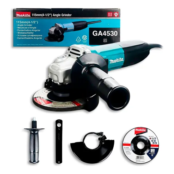 Esmerilhadeira Angular Ga4530 Makita Profissional 720w 115mm Cor Azul-petróleo Frequência 60hz 220v Foto 1