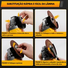 Esmerilhadeira Lixadeira Esmerilhadeira Angular Profissional Cor Amarelo 110v Foto mini 4