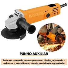 Esmerilhadeira Lixadeira Esmerilhadeira Angular Profissional Cor Amarelo 220v Foto mini 3