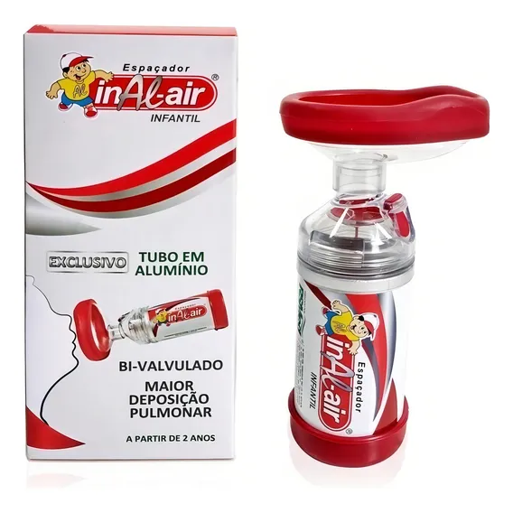 Espaçador Infantil Inall-air Tubo De Alumínio Bombinha Asma Foto 1