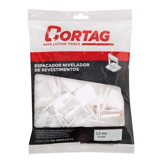 Espaçador Para Nivelamento De Piso Cortag 2mm Com 50 Peças Foto 1