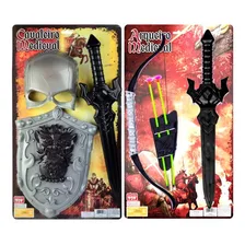 Espada Brinquedo Infantil Medieval + Escudo + Arco E Flecha Cor Cinza Foto mini 4