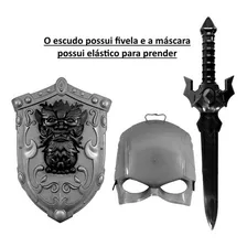 Espada Brinquedo Infantil Medieval + Escudo + Arco E Flecha Cor Cinza Foto mini  3