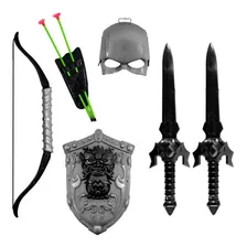Espada Brinquedo Infantil Medieval + Escudo + Arco E Flecha Cor Cinza Foto  mini 1