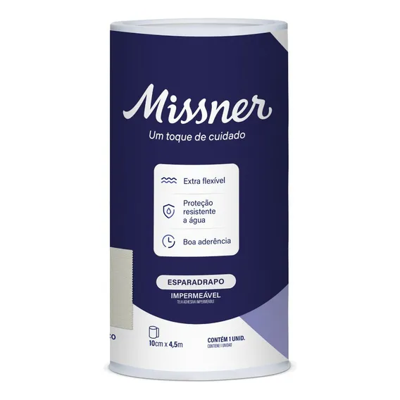 Esparadrapo 10cm X 4,5m Branco - Missner Foto 1