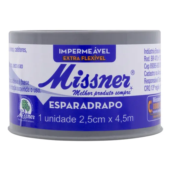 Esparadrapo Impermeável Missner 2,5cm x 4,5m Foto 1