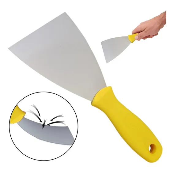 Espatula 6cm Aço Carbono Cabo Plástico Pvc Profissional Foto 1