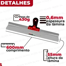 Espatula Aco Inox 600mm - 60cm Drywall Gesso Foto mini  3