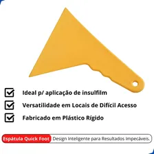 Espatula Batedor Pequena Quick Foot Amarela Aplica Insulfilm Foto mini 2