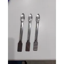 Espátula Com Colher Em Aço Inox 15cm Laboratório Foto mini 3