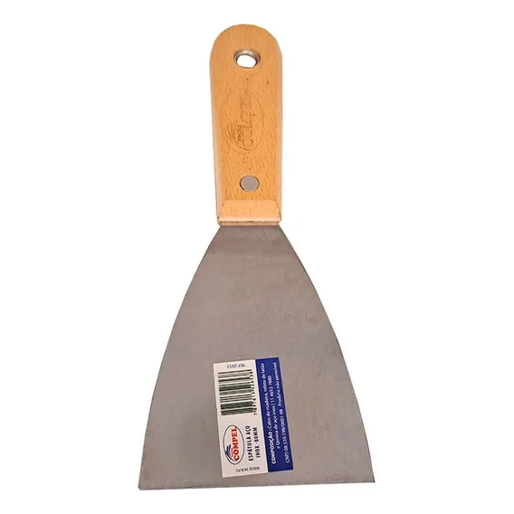 Espatula Compel Aco Inox Cabo Madeira 80mm. / Kit Com6 Pec Foto 1
