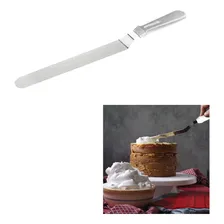 Espátula Confeiteiro Curva Profissional Aço Inox E Plástico Foto mini 2