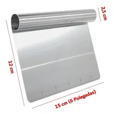 Espátula Cortador Raspador Inox De Massas Legumes Com Régua Foto mini  3