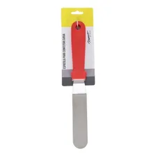 Espátula Degrau Curva Inox Para Confeitar Bolo Profissional Cor Inox Cabo Vermelho Foto mini 4