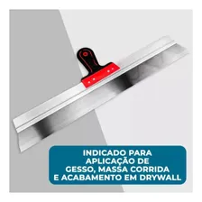 Espátula Em Aço Inox 60cm Para Gesso Massa Rolada E Drywall Foto mini 3