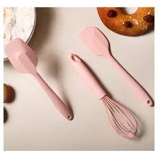 Espátula Reta De Silicone Lambe-lambe Para Bolo Raspar Mexer Cor Rosa Foto mini 4