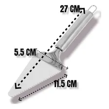Espatula Serra Cortar Bolo PƔ Para Torta Pizza AƧo Inox + Cor Prata Foto mini 2