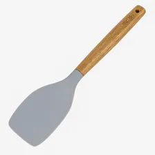 Espátula Silicone 32cm Cinza Escura Cabo Madeira - Fracalanz Foto mini  2