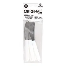 Espátulas P/ Manteiga Patê Geleia Requeijão 6 Peças Aço Inox Cor Branco Foto  mini 1
