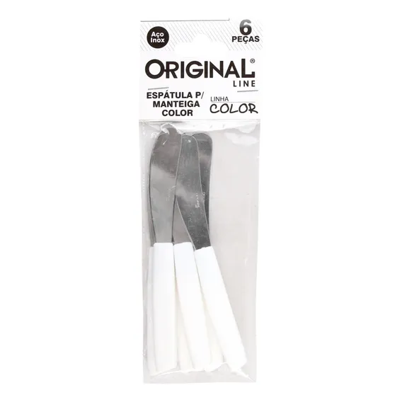 Espátulas P/ Manteiga Patê Geleia Requeijão 6 Peças Aço Inox Cor Branco Foto 1
