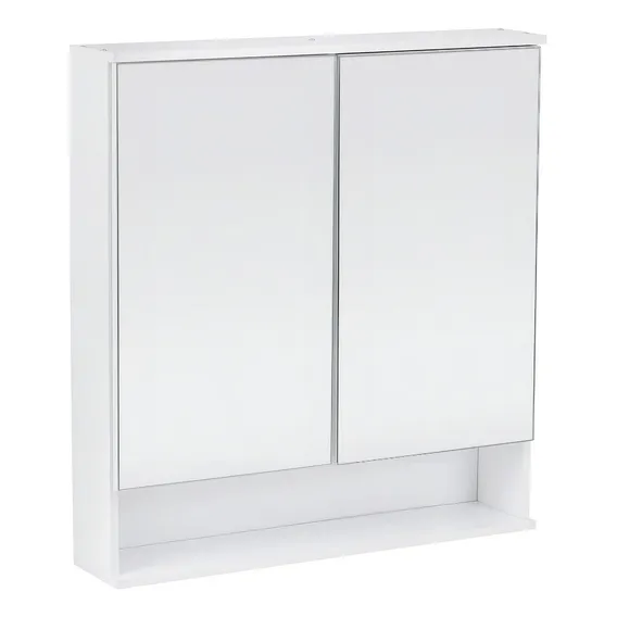 Espelheira Para Banheiro Cecília 2 Portas Com Espelho Cor da moldura Branco Foto 1