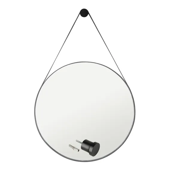 Espelho Adnet Lavabo Escandinavo 60cm suporte Pino Preto Foto 1
