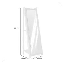 Espelho De Chão Com 2 Prateleiras Retrô 161cmx50cm Eiwt Cor da moldura Branco Movelbento Foto mini 4