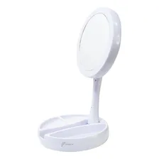 Espelho De Luz Led Dobrável Aumenta 10x Maquiagem Portátil Foto mini 2