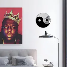 Espelho Decorativo Acrílico Yin Yang Decoração Quarto Moldura Preto E Prata Foto mini 2