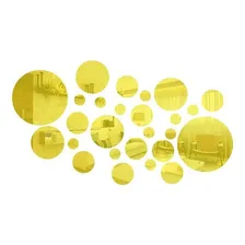 Espelho Decorativo Bubbles Dourado Foto  mini 1