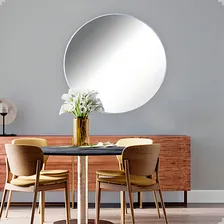 Espelho Decorativo De Vidro Diametro 60 Cm Cor Da Moldura Branco Foto mini 3