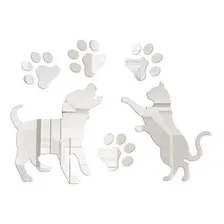 Espelho Decorativo Gato E Cachorro Acrílico Pet Animais Sala Foto  mini 1