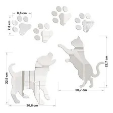 Espelho Decorativo Gato E Cachorro Acrílico Pet Animais Sala Foto mini  2