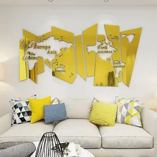 Espelho Decorativo Mapa Mundi Dourado Foto mini  2