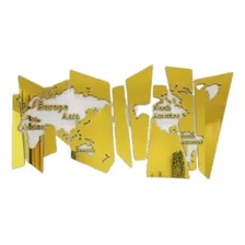 Espelho Decorativo Mapa Mundi Dourado Foto  mini 1